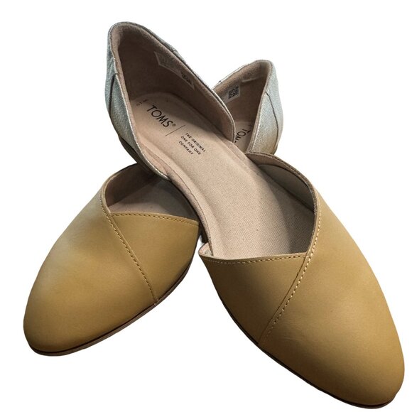 Toms Shoes - Toms Julie D'Orsay Flats Honey Leather Sparkle Woven